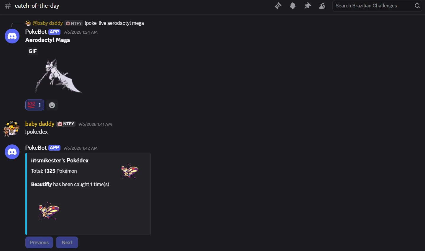 Discord PokéAPI Integration Viewing PokeDex