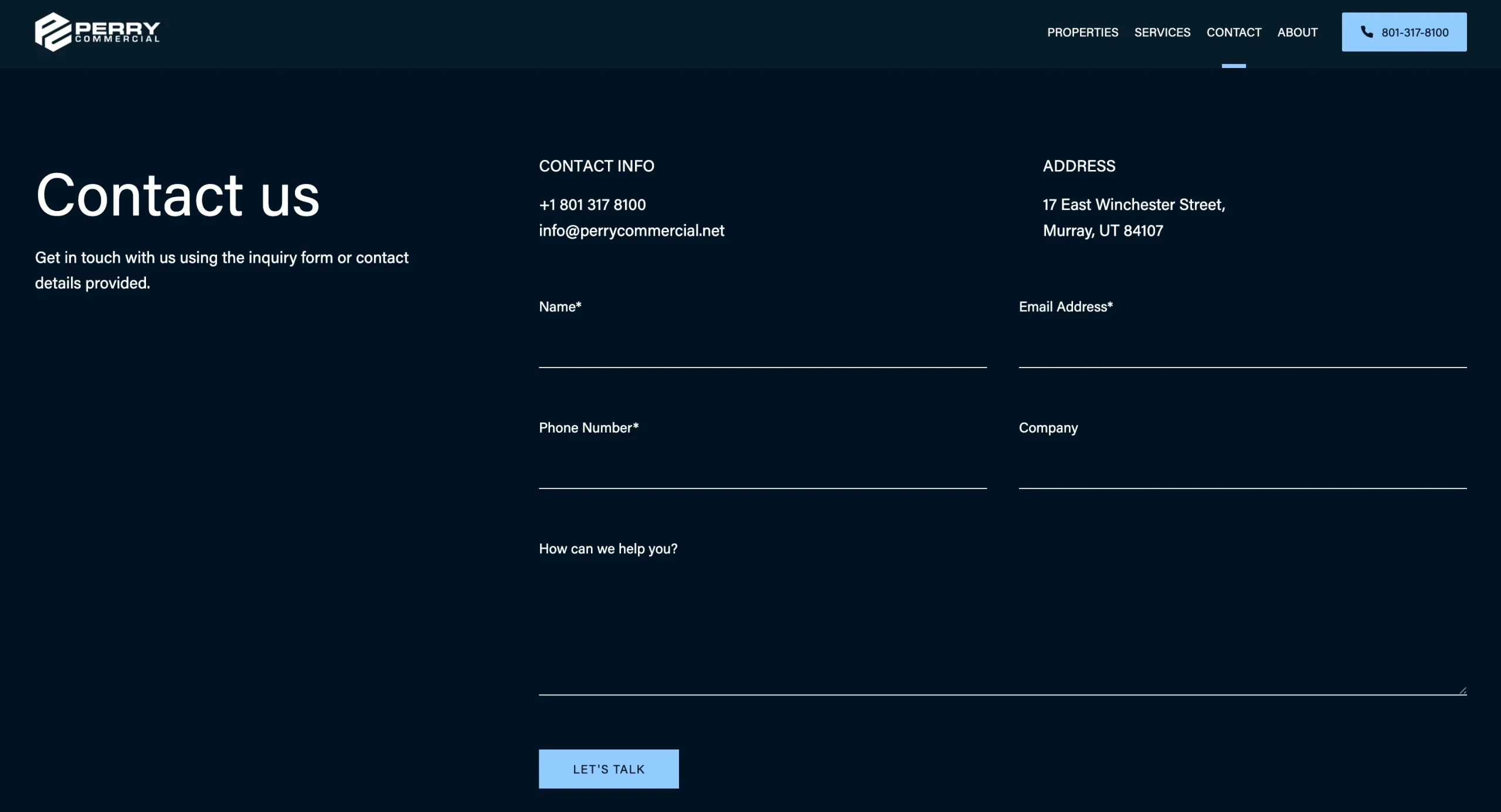 Perry Commercial Contact Form