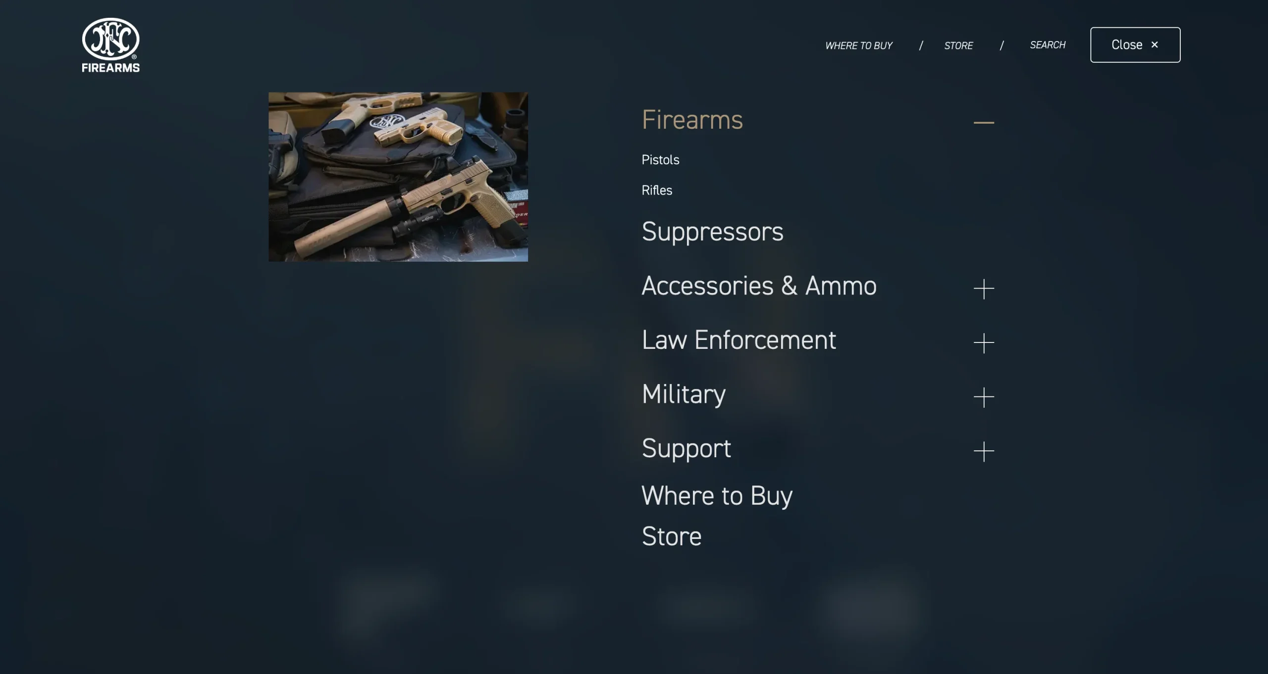 FN America Navigation Menu
