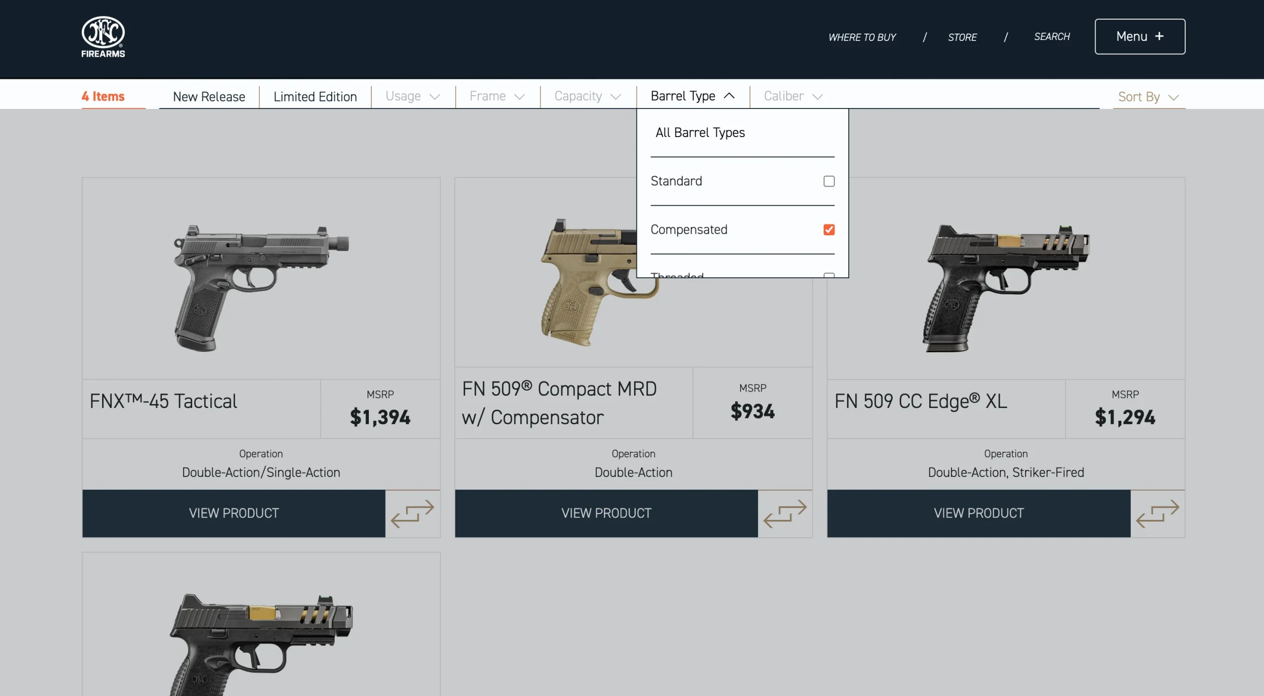FN America Product Filters