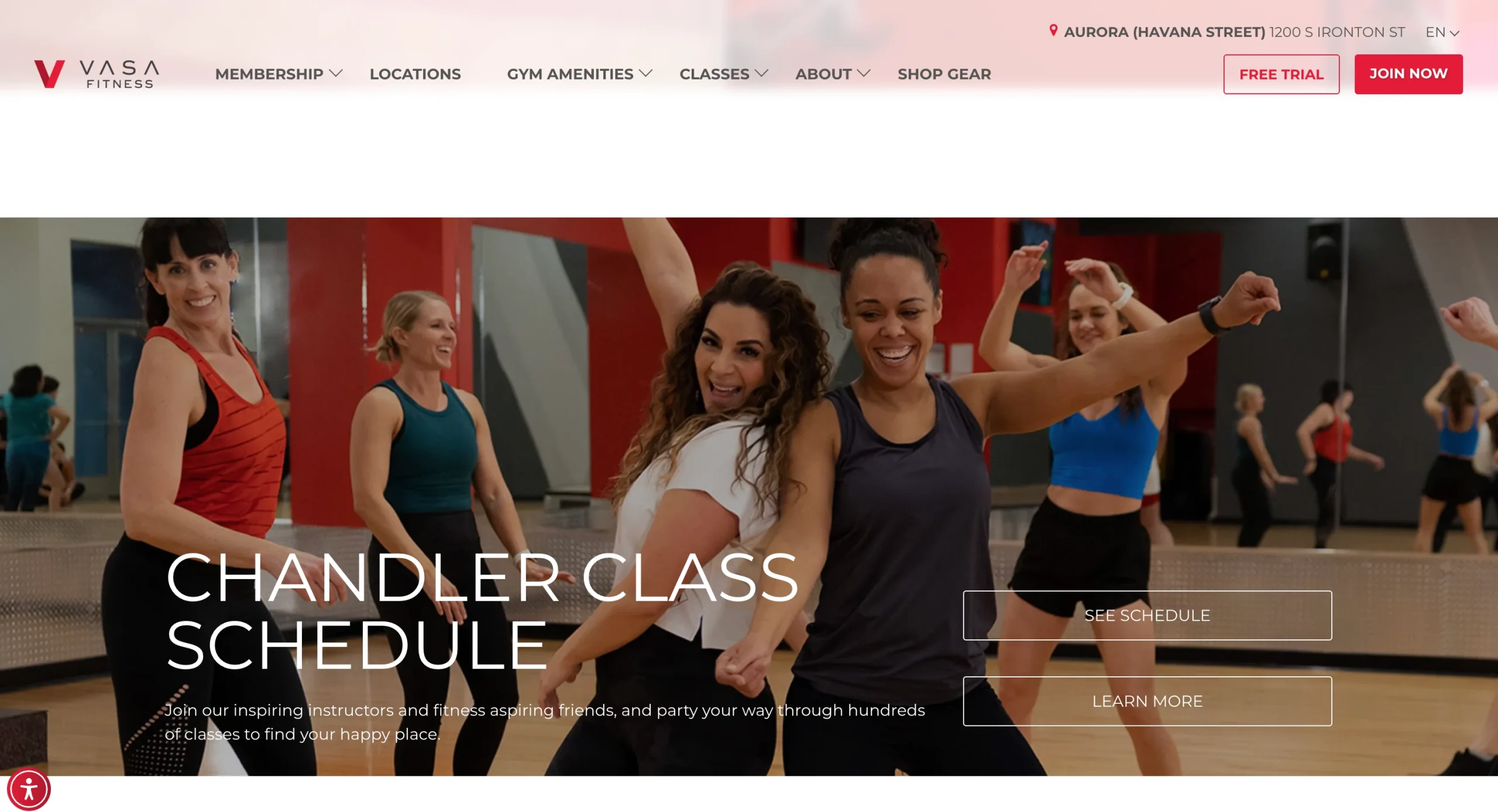 VASA FItness Class Schedule Banner