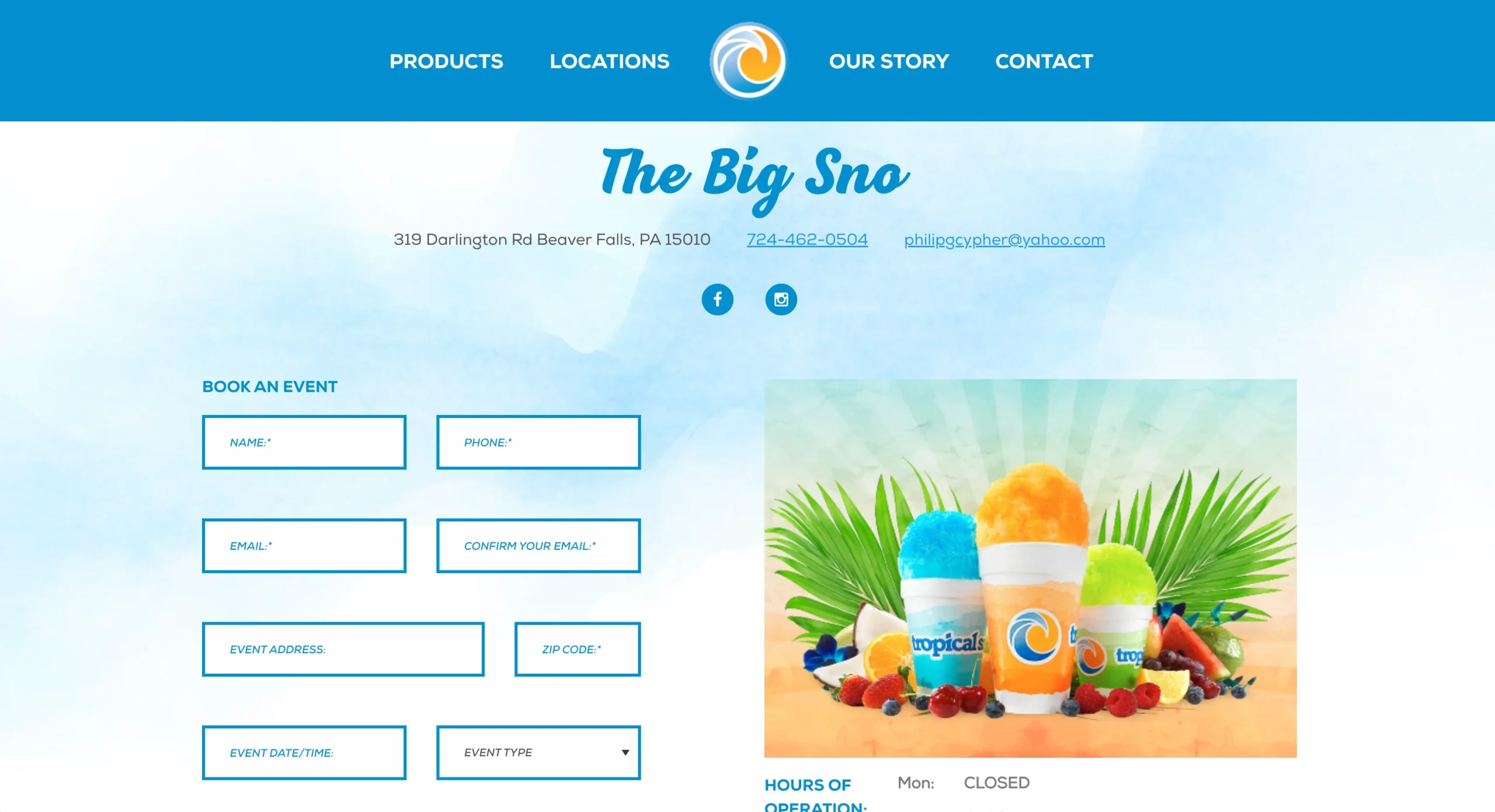 Tropical Sno Dealer Page